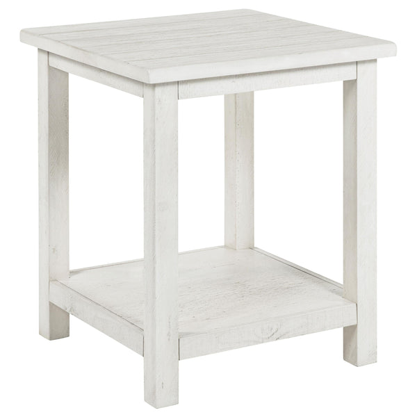 Coaster Furniture Payne 710556 Wood End Table with Shelf - White IMAGE 1