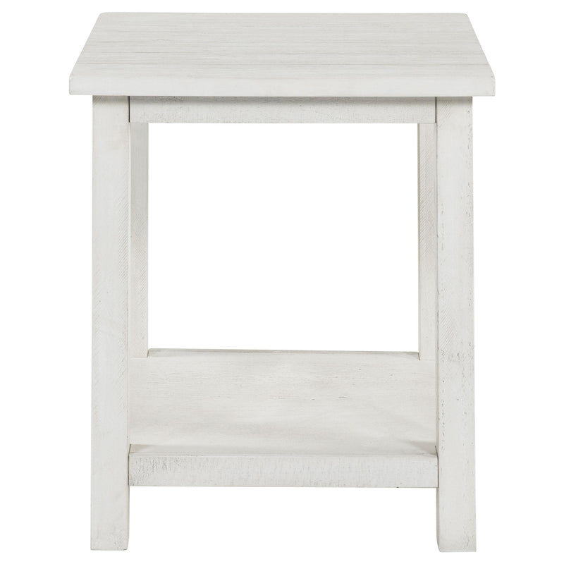 Coaster Furniture Payne 710556 Wood End Table with Shelf - White IMAGE 2