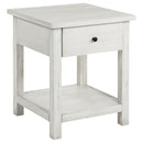 Coaster Furniture Payne 710557 1-drawer Wood End Table with Shelf - White IMAGE 1