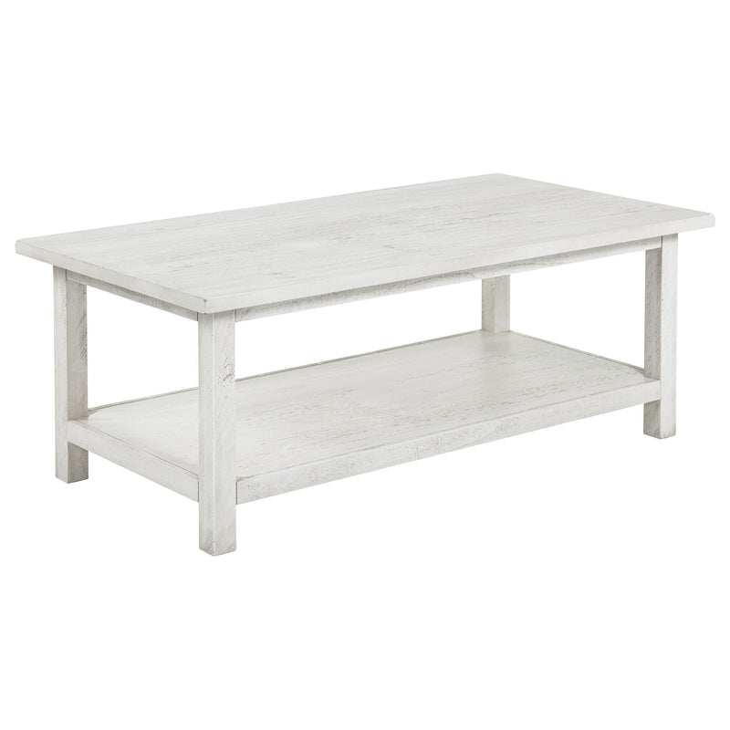 Coaster Furniture Payne 710558 Wood Coffee Table with Shelf - White IMAGE 1