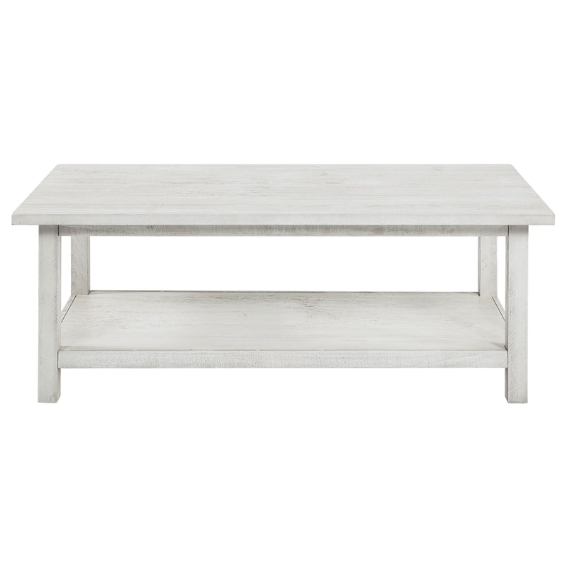 Coaster Furniture Payne 710558 Wood Coffee Table with Shelf - White IMAGE 2