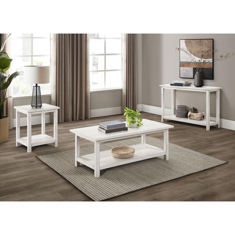 Coaster Furniture Payne 710558 Wood Coffee Table with Shelf - Distressed White IMAGE 6