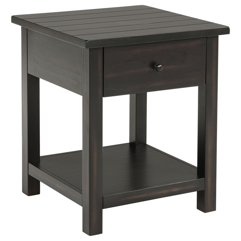 Coaster Furniture Payne 710567 1-drawer Wood End Table with Shelf - Java IMAGE 1
