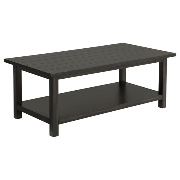 Coaster Furniture Payne 710568 Wood Coffee Table with Shelf - Java IMAGE 1