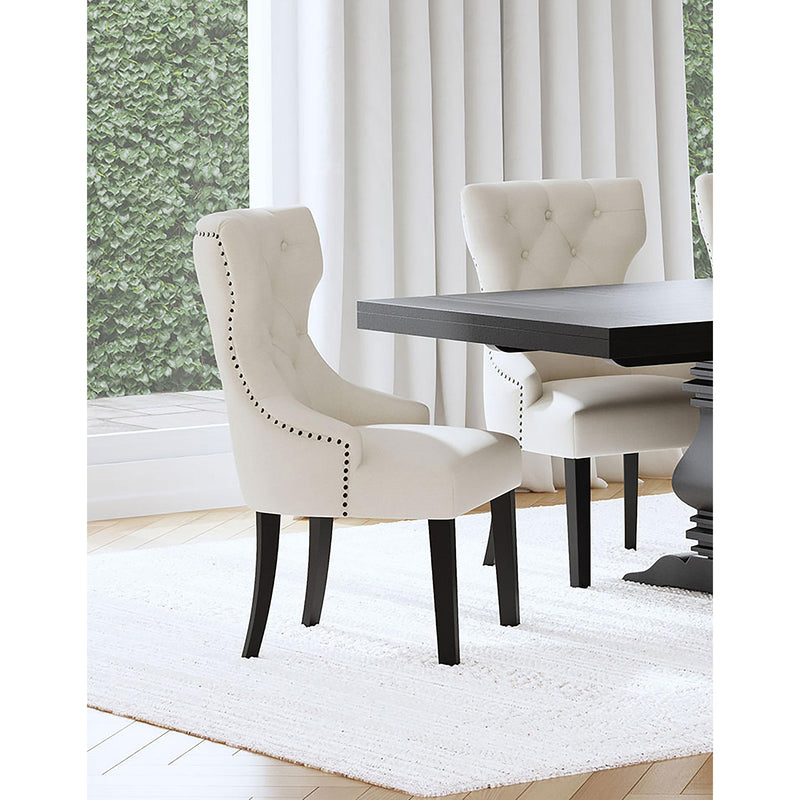 Coaster Furniture Baney 115572 Fabric Upholstered Dining Side Chair - Beige/Black IMAGE 2