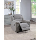 Coaster Furniture Gilson 602553 Chenille Upholstered Glider Recliner Chair Grey IMAGE 3