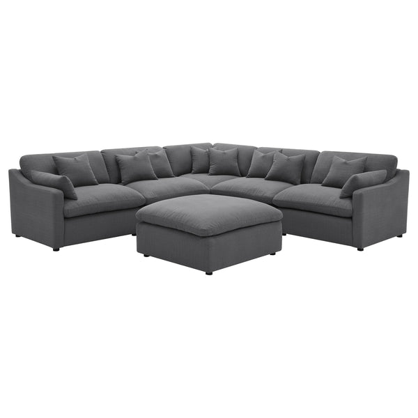 Coaster Furniture Hobson 551455-SET 6-piece Upholstered Modular Sectional Sofa - Charcoal IMAGE 1