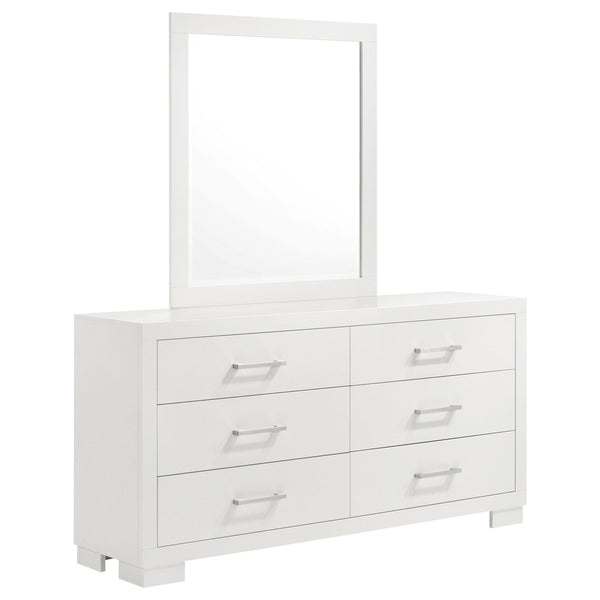 Coaster Furniture Jessica 202993M 6-drawer Dresser with Mirror - Cream White IMAGE 1
