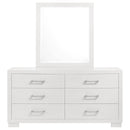 Coaster Furniture Jessica 202993M 6-drawer Dresser with Mirror - Cream White IMAGE 3