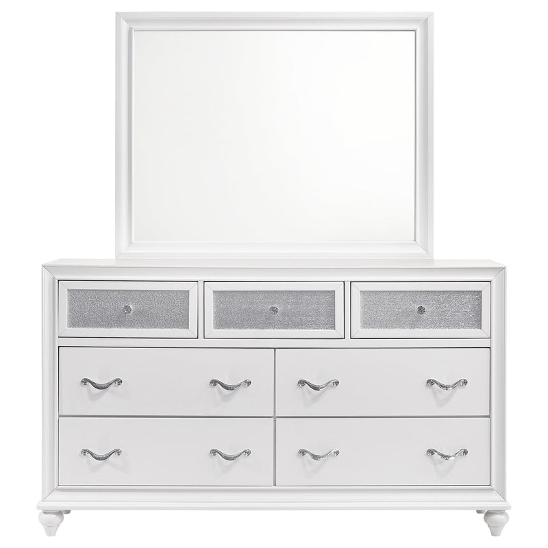 Coaster Furniture Barzini 205893M 7-drawer Dresser with Mirror - White IMAGE 3