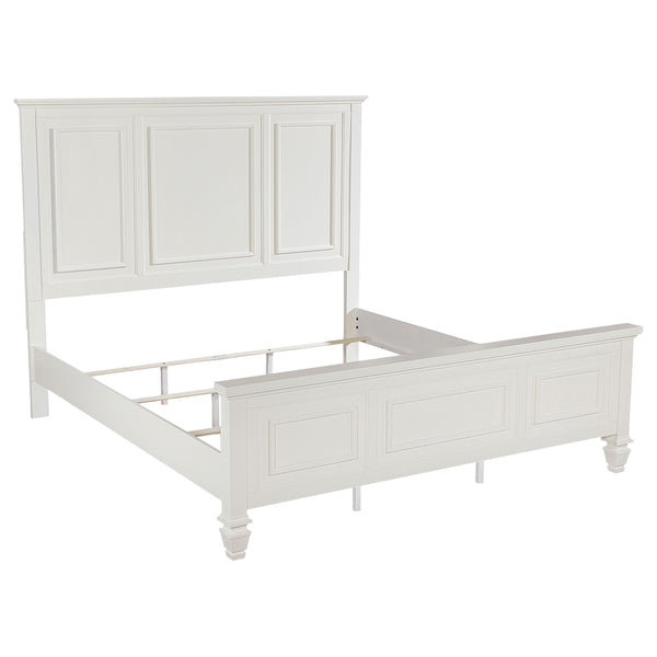 Coaster Furniture Sandy Beach 201301KWN 63-inch California King Panel Bed Cream White IMAGE 1