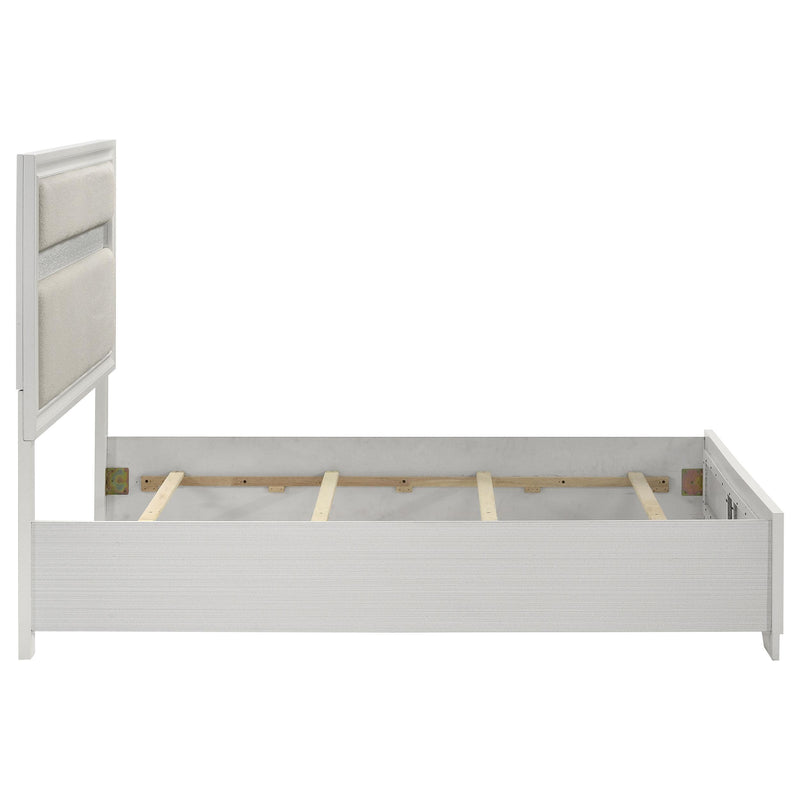 Coaster Furniture Miranda 205110Q 54-inch Upholstered Queen Panel Bed - White IMAGE 6