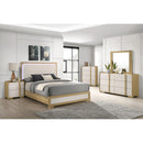 Coaster Furniture Hyland 215651Q Wood Queen LED Panel Bed - Natural/White IMAGE 5