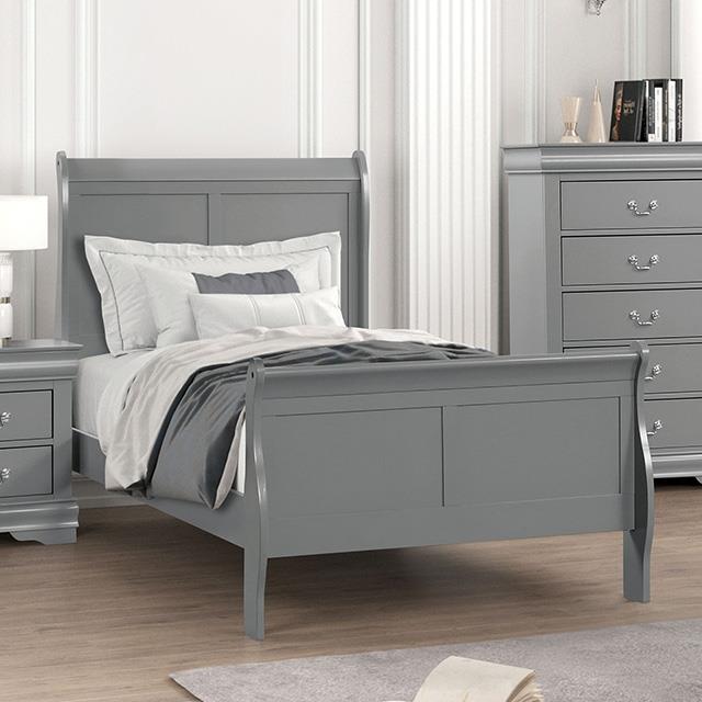  Furniture of America Louis Philippe FM7866GY-T Twin Bed IMAGE 1
