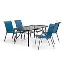 Furniture of America Pierro LA-D012BK-5PC-BL 5 pc Outdoor Dining Set IMAGE 1