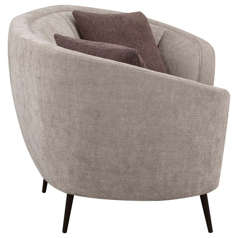Coaster Furniture Ellorie 504838 Upholstered Channel Back Curved Loveseat - Beige IMAGE 7
