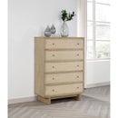 Coaster Furniture Kailani 225045 5-Drawer Bedroom Chest of Drawers - Beige Oak IMAGE 9