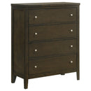 Coaster Furniture Wilkes 224425 4-Drawer Chest of Drawers - Dark Cocoa IMAGE 1