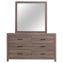 Coaster Furniture Brantford 207043M 6-Drawer Dresser with Mirror - Barrel Oak IMAGE 2