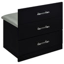 Coaster Furniture Danbury 930209 3-Drawer Makeup Vanity & Stool - Set Black High Gloss IMAGE 13