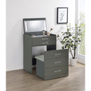 Coaster Furniture Danbury 930210 3-Drawer Makeup Vanity & Stool - Set Grey High Gloss IMAGE 16