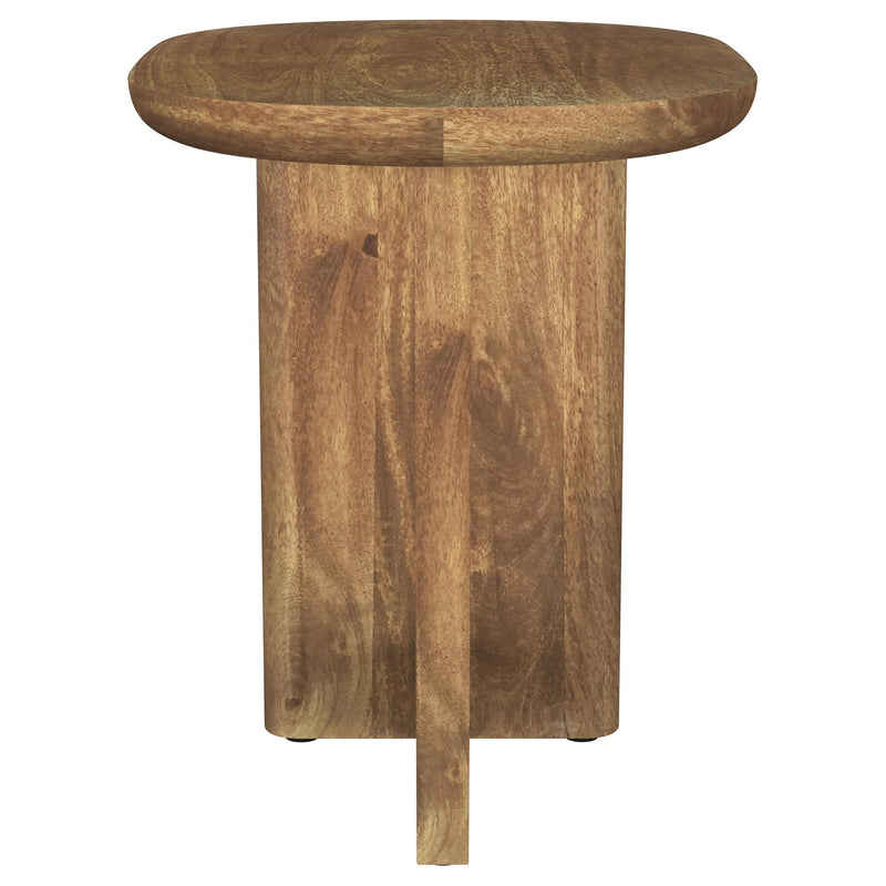 Coaster Furniture Fletcher 930029 Oval Solid Mango Wood Accent Side Table - Brown IMAGE 2