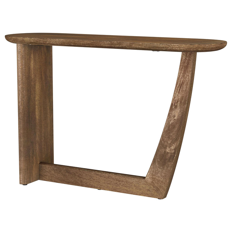 Coaster Furniture Fletcher 930030 Oval Solid Mango Wood Entryway Console Table - Brown IMAGE 1