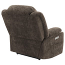 Coaster Furniture Houston 603233P Upholstered Power Lift Recliner Chair - Dark Brown IMAGE 8