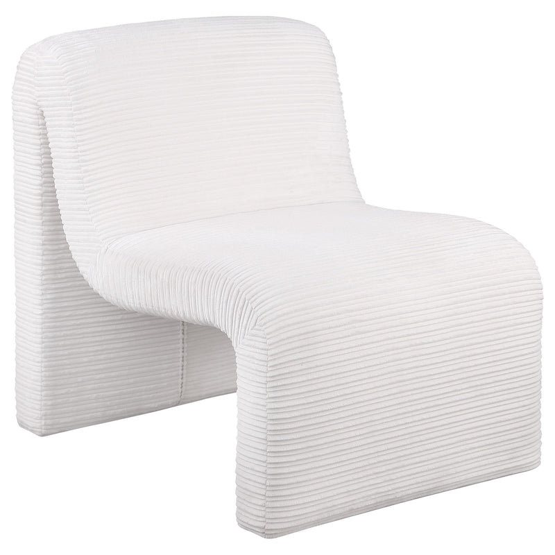 Coaster Furniture Drayton 907525 Upholstered Curved Armless Accent Chair - Ivory IMAGE 1