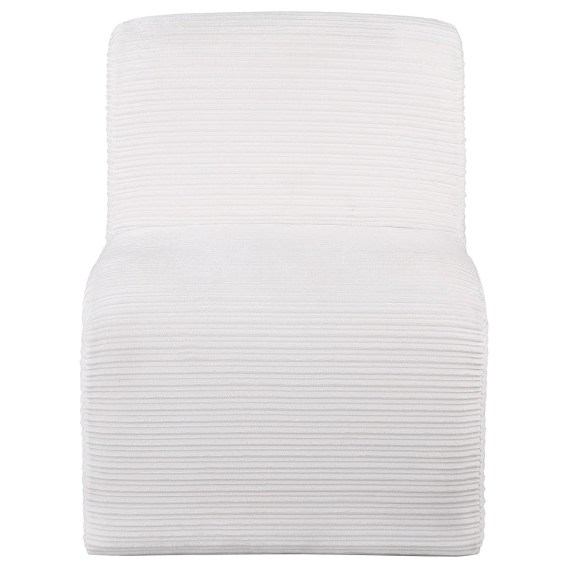 Coaster Furniture Drayton 907525 Upholstered Curved Armless Accent Chair - Ivory IMAGE 2