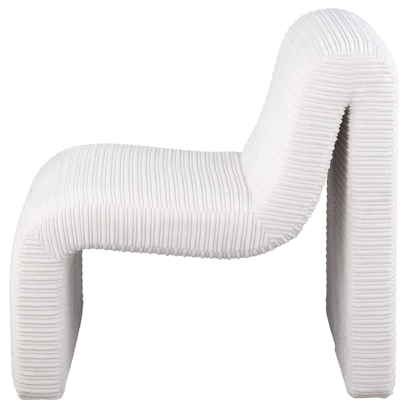 Coaster Furniture Drayton 907525 Upholstered Curved Armless Accent Chair - Ivory IMAGE 4