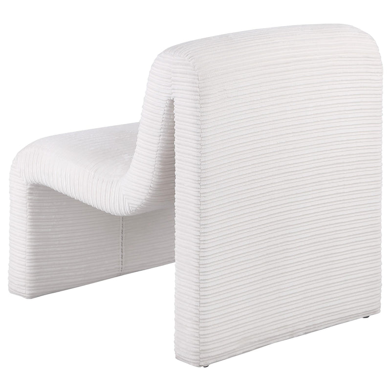 Coaster Furniture Drayton 907525 Upholstered Curved Armless Accent Chair - Ivory IMAGE 5