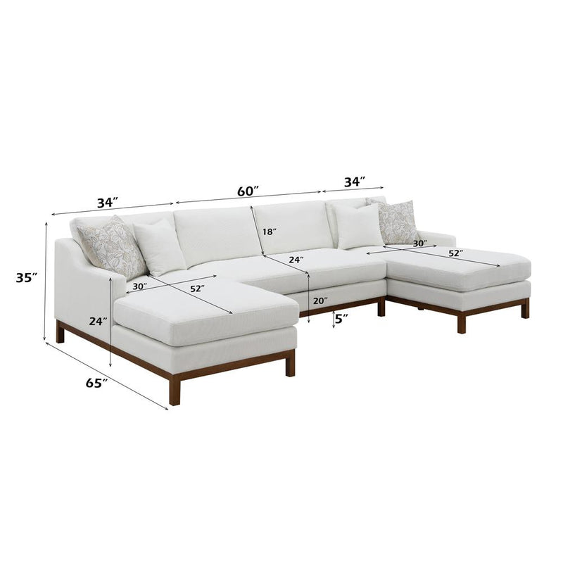 Acme Furniture Valiant LV01881 Sectional Sofa with 4 Pillows IMAGE 6
