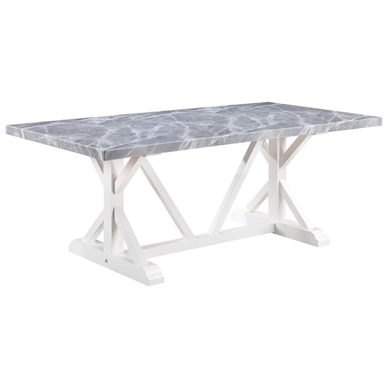 Acme Furniture Hollyn DN02159 Dining Table with Engineered Stone Top IMAGE 2