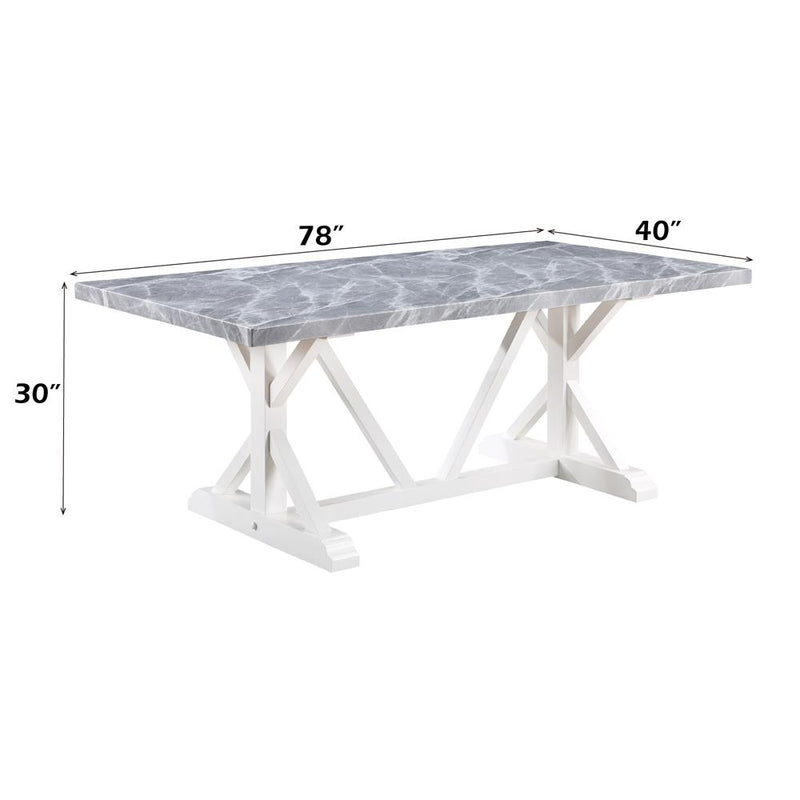 Acme Furniture Hollyn DN02159 Dining Table with Engineered Stone Top IMAGE 7