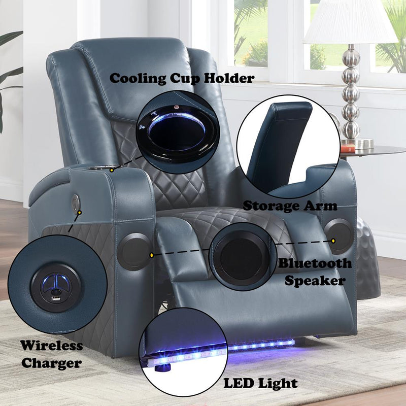 Acme Furniture Alair LV02459 Power Motion Recliner with Bluetooth, Wireless Charger & Cupholder IMAGE 11