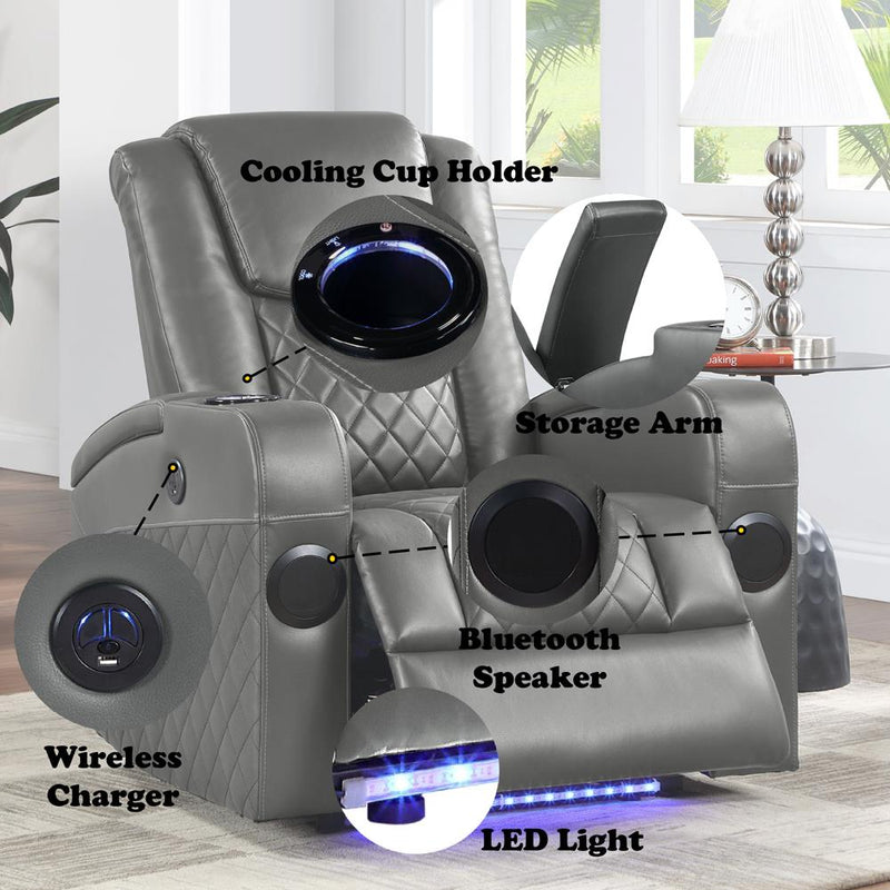 Acme Furniture Alair LV02460 Power Motion Recliner with Bluetooth, Wireless Charger & Cupholder IMAGE 11