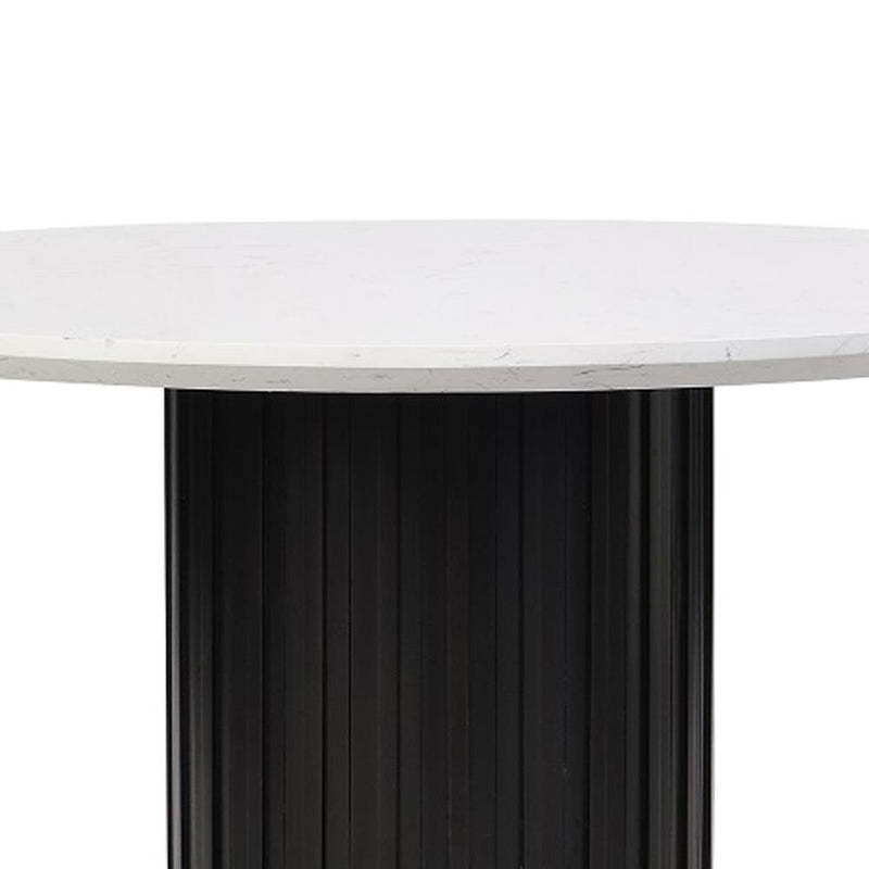 Acme Furniture Jaramillo DN02141 Round Dining Table with Engineered Marble Top IMAGE 4