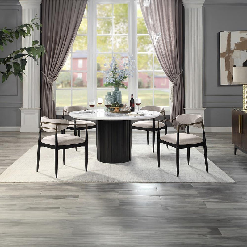 Acme Furniture Jaramillo DN02141 Round Dining Table with Engineered Marble Top IMAGE 5
