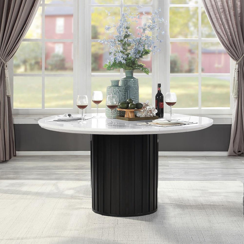 Acme Furniture Jaramillo DN02141 Round Dining Table with Engineered Marble Top IMAGE 6