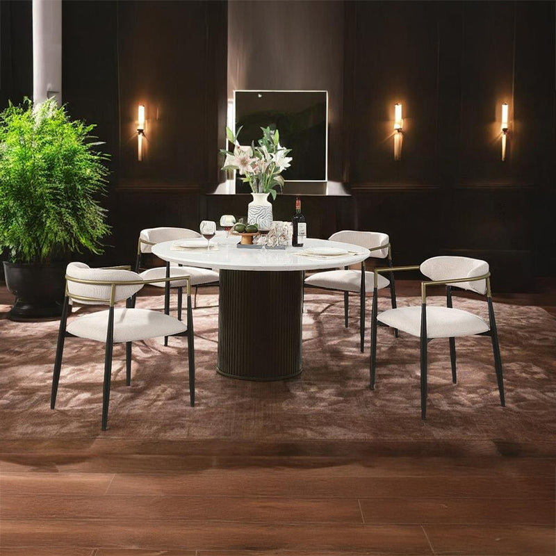 Acme Furniture Jaramillo DN02141 Round Dining Table with Engineered Marble Top IMAGE 8