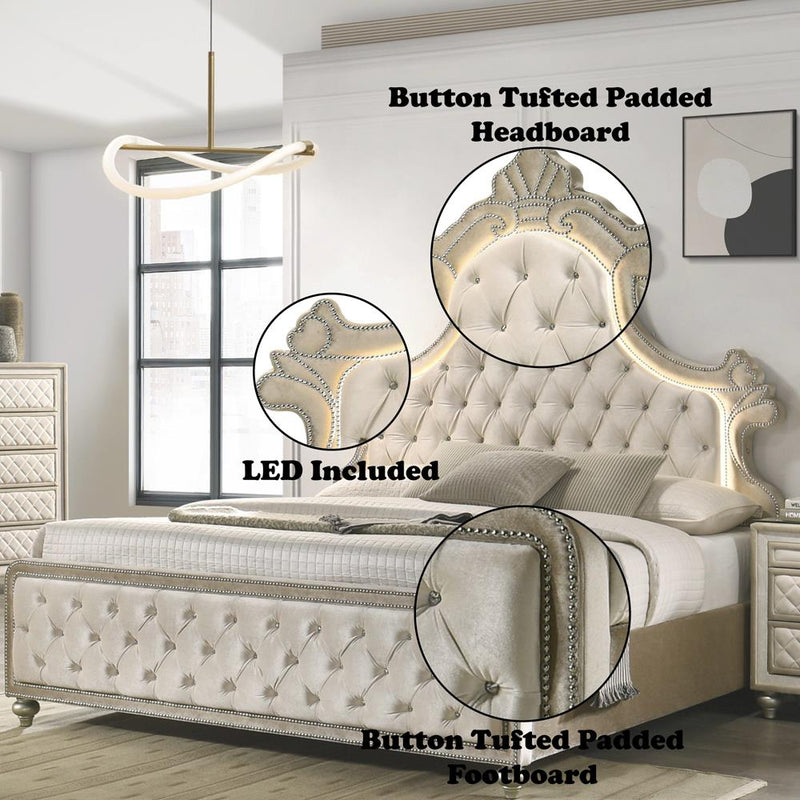 Acme Furniture Lucienne BD02334EK EK Bed with LED IMAGE 6
