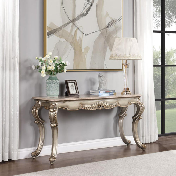 Acme Furniture Miliani LV01785 Sofa Table with Marble Top IMAGE 1