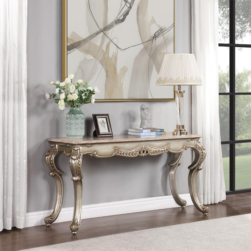 Acme Furniture Miliani LV01785 Sofa Table with Marble Top IMAGE 1