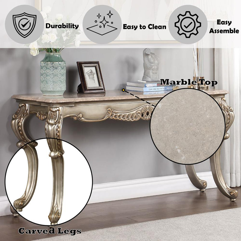 Acme Furniture Miliani LV01785 Sofa Table with Marble Top IMAGE 8