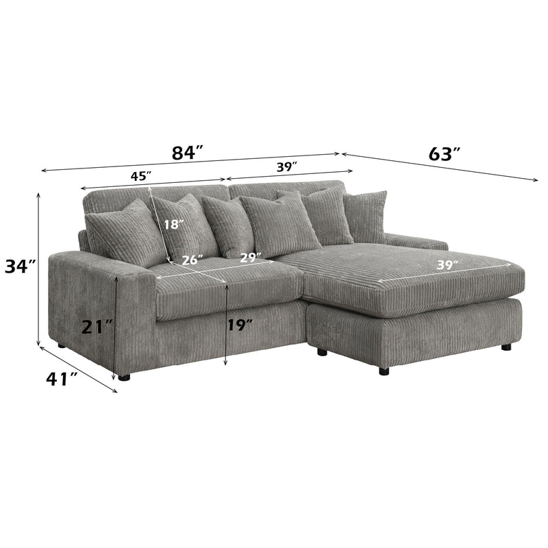 Acme Furniture Tavia LV01882 Reversible Sectional Sofa with 6 Pillows IMAGE 10