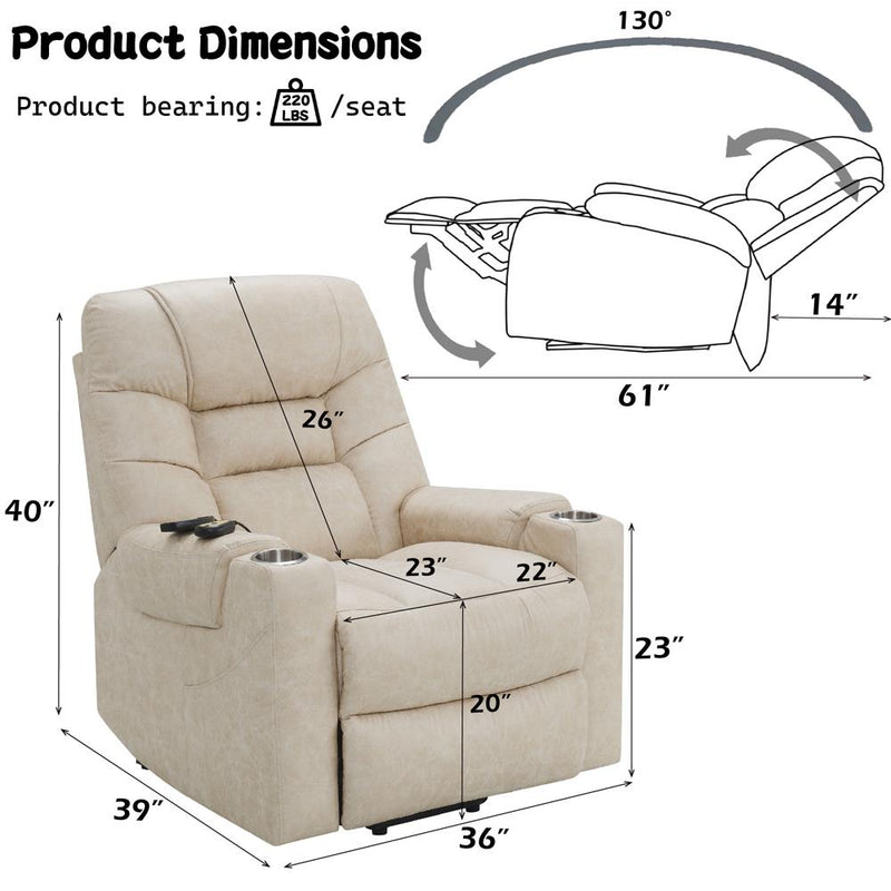 Acme Furniture Nairi LV02995 Power Recliner with Lift & Heating & Massage IMAGE 14