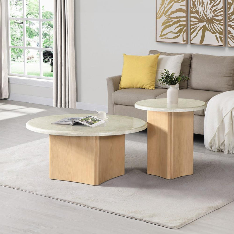 Acme Furniture Qwin LV03006 End Table with Marble Top IMAGE 5