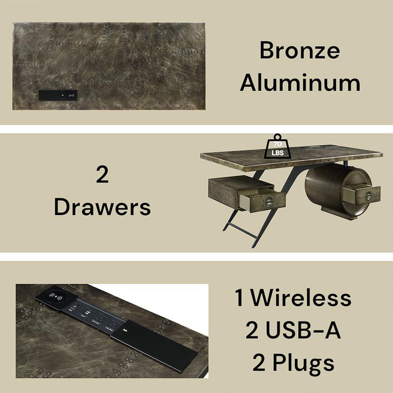 Acme Furniture Brancaster OF02586 Executive Writing Desk with USB IMAGE 11