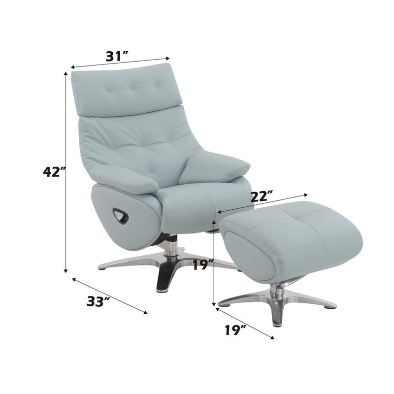 Acme Furniture Janella AC02990 Motion Accent Chair with Swivel & OTTOMAN IMAGE 8